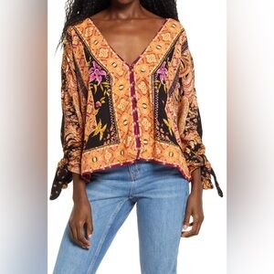 FREE PEOPLE Catch Me If You Can Top Shirt Boho